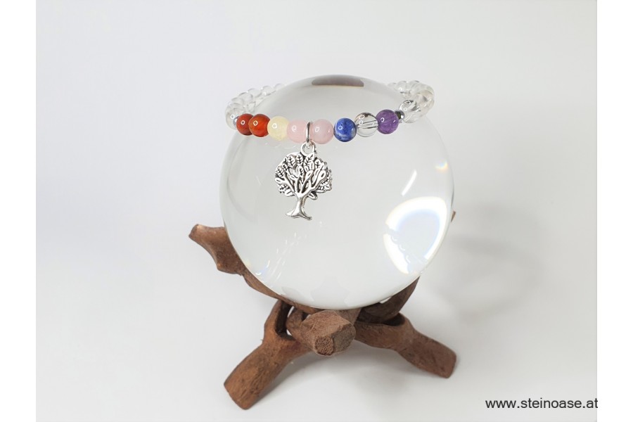 Armband Chakra & Bergkristall & Baum